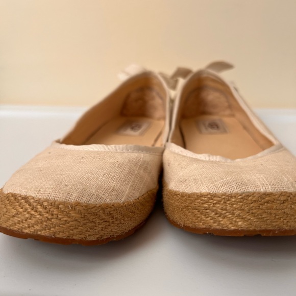 UGG Womens Shoes 6 Casual Slip-On Canvas Espadrilles Sand Loafers Bows Linen - Picture 7 of 12